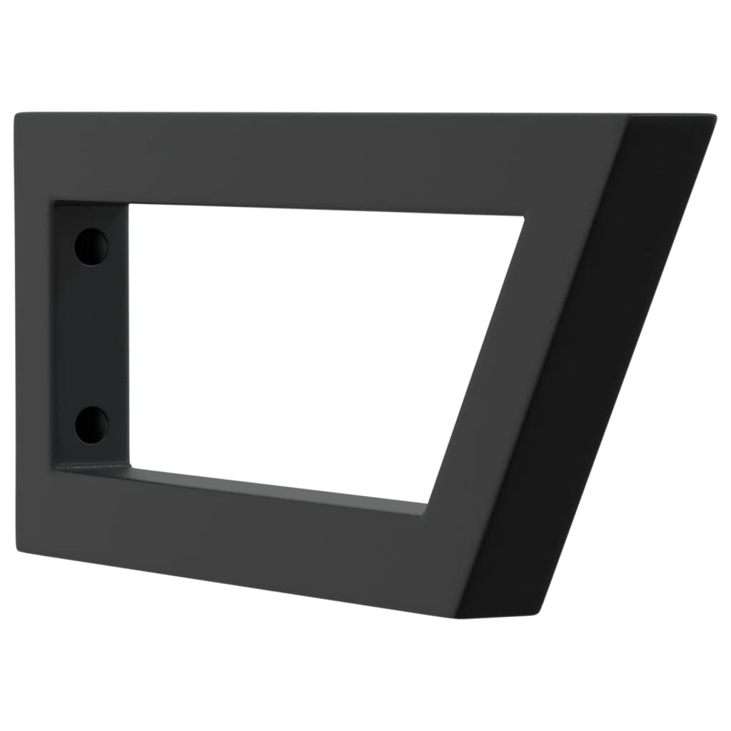 Supports d'étagères pour lavabo 2 pcs noir trapèze acier vidaXL - 5