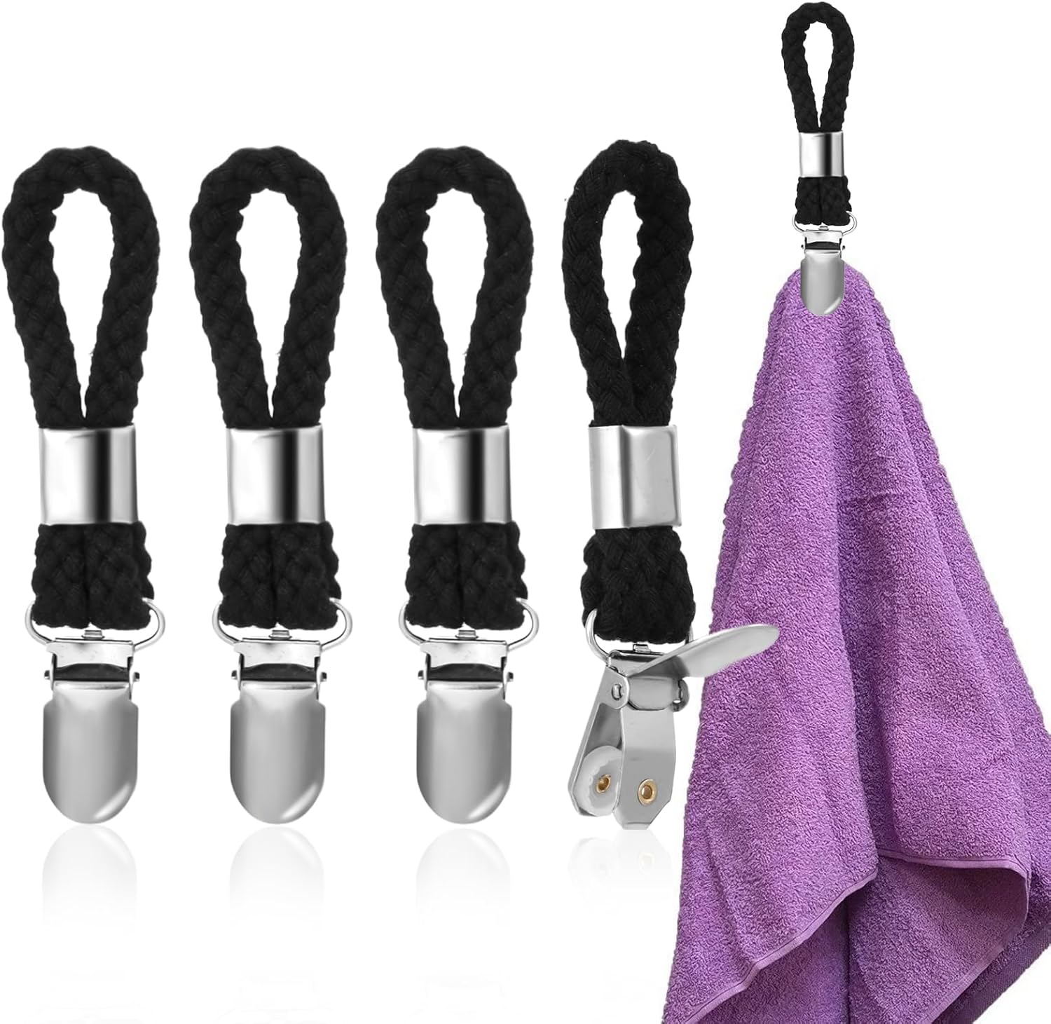 sztuki klipsów do ręczników uchwyt na ściereczki haczyk na ręcznik uchwyt na ręczniki do łazienki klipsy do ręczników szafek wiszące ręczniki czarne