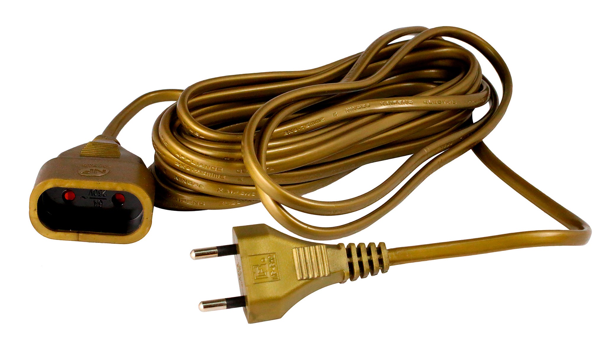 Rallonge 5m - HO3VVH2F 2x0,75mm² 6A - or - Zenitech - 2