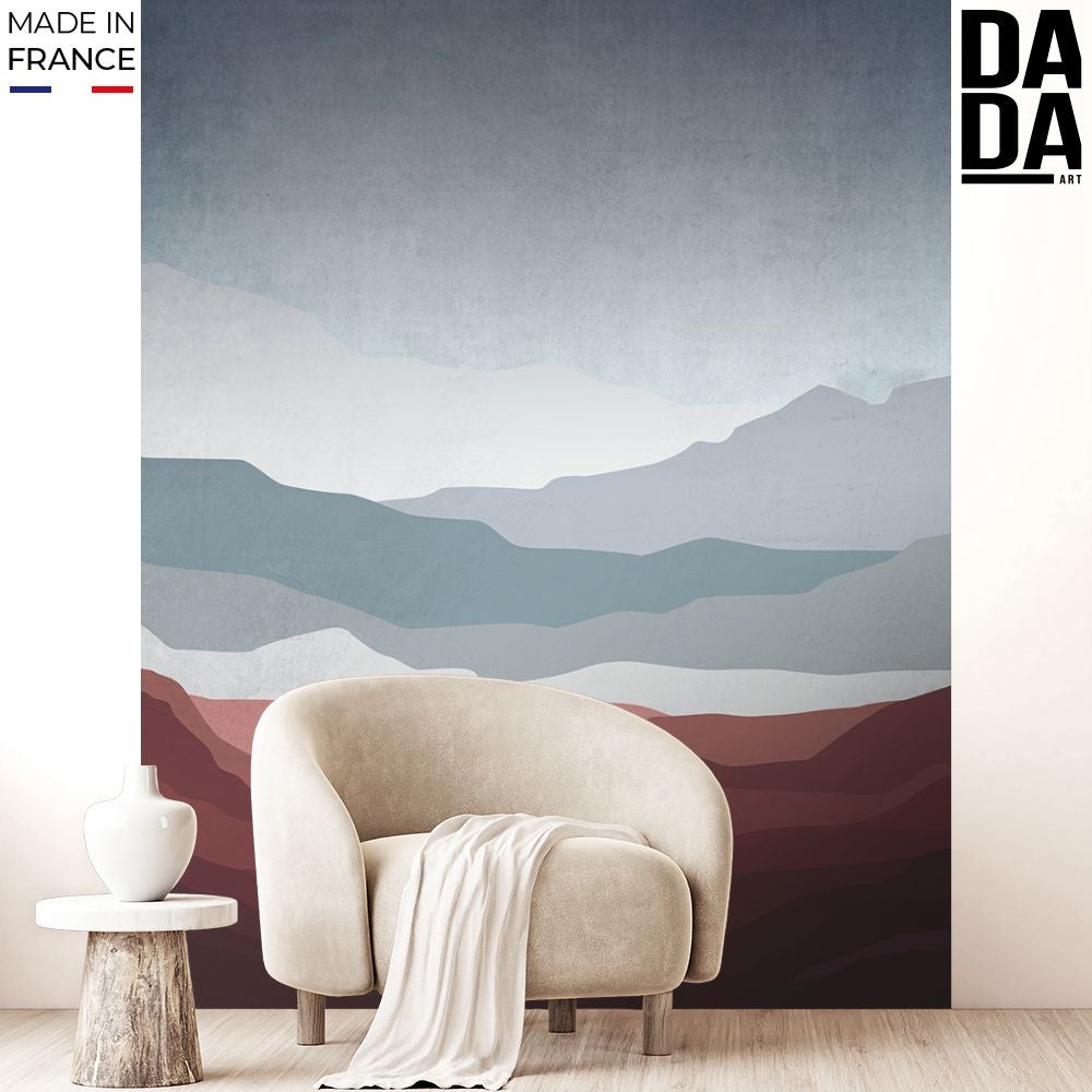 Papier peint préencollé "Panorama montagne abstrait" 190x250cm ...