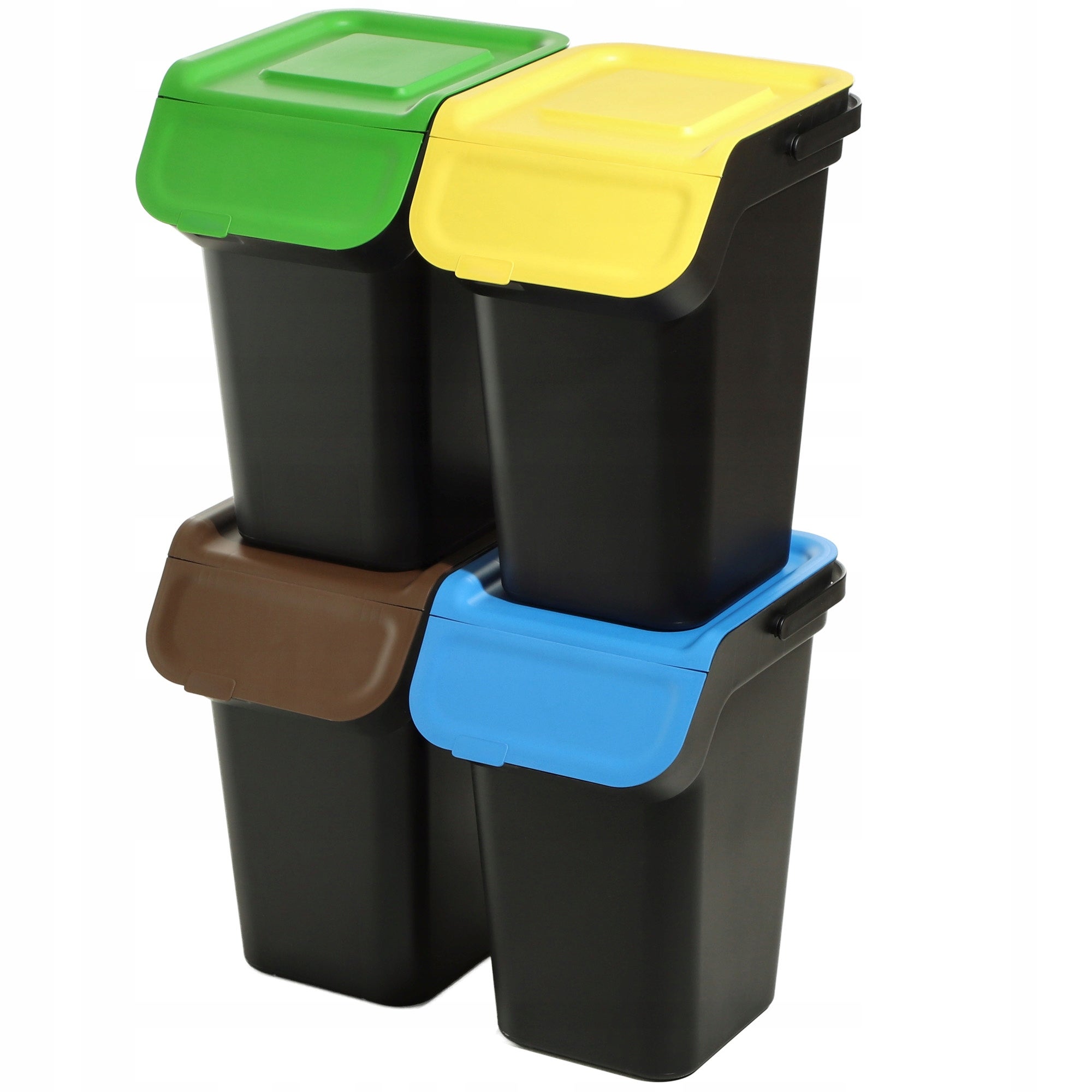KOSZ NA ŚMIECI 4x25L ZESTAW DO SEGREGACJI ODPADÓW POJEMNIK Z UCHWYTEM