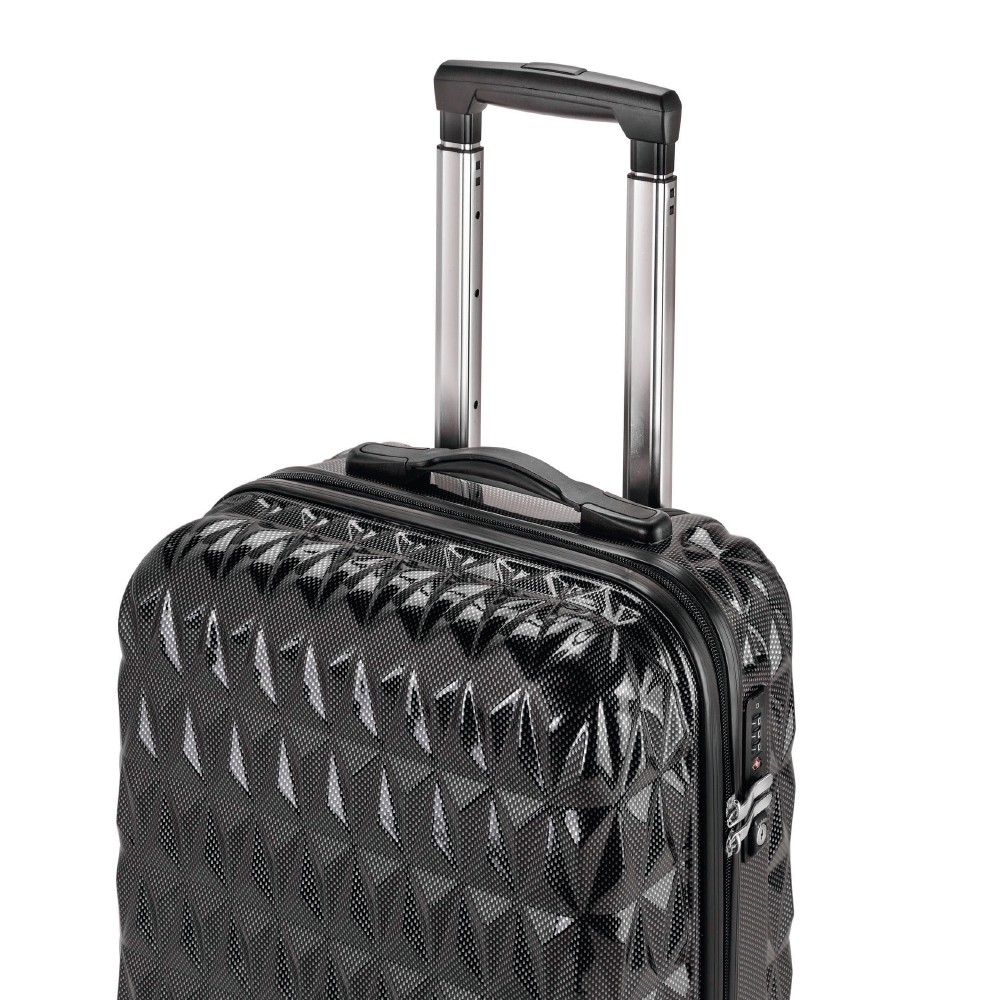 NEWTECK-Set de Valises 3 pièces Prisma Carbon (55/65cm) + Trousse de Toilette, ABS+Polycarbonate, fermeture TSA intégrée Gris - 4