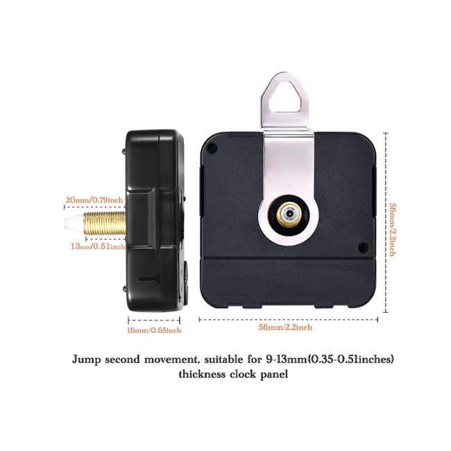 Meccanismo Orologio Da Parete Al Quarzo - Asse 16,5 Mm, Silenzioso, Per Fai Da Te E Riparazioni - Foto 5