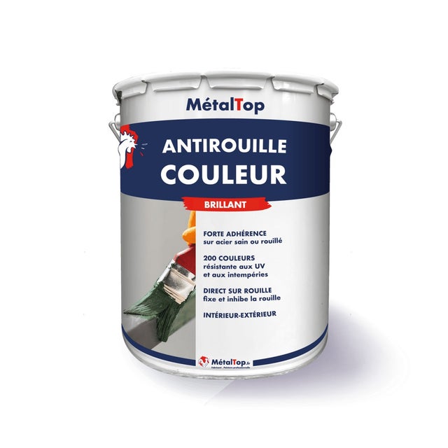 Antirouille Couleur - Brun terre de sienne - RAL 8001 - 15 L - Métaltop