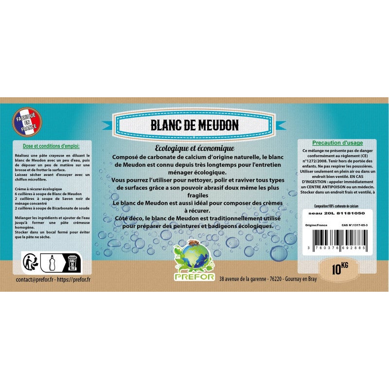 Blanc de meudon seau 20L 10kg - 2
