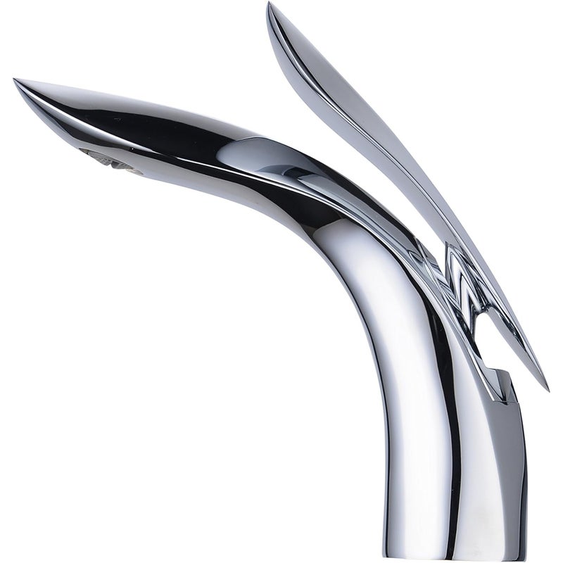 Jednouchwytowa chromowana bateria umywalkowa, odpowiednia do zlewu jednootworowego