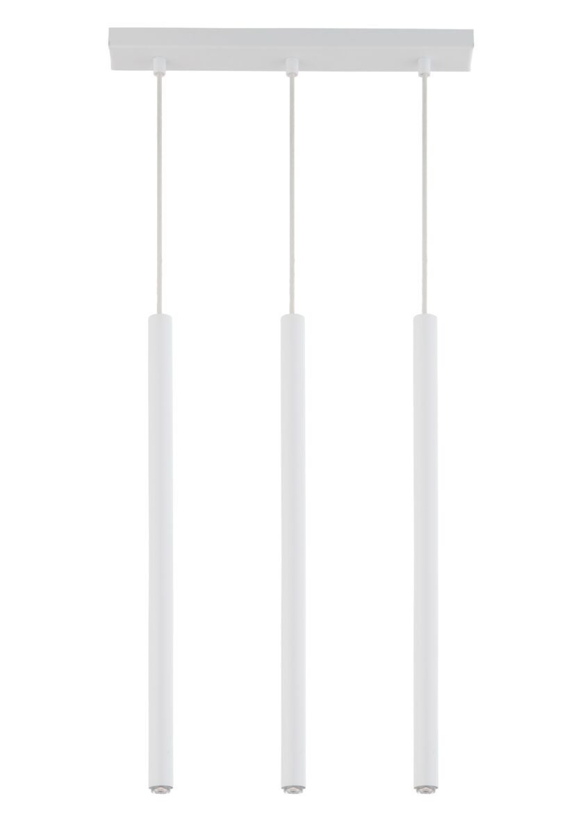 Lampa wisząca Sopel biała 3xG9x3W dekoracyjna wym: 80 x 38 x 5 cm metal SIGMA