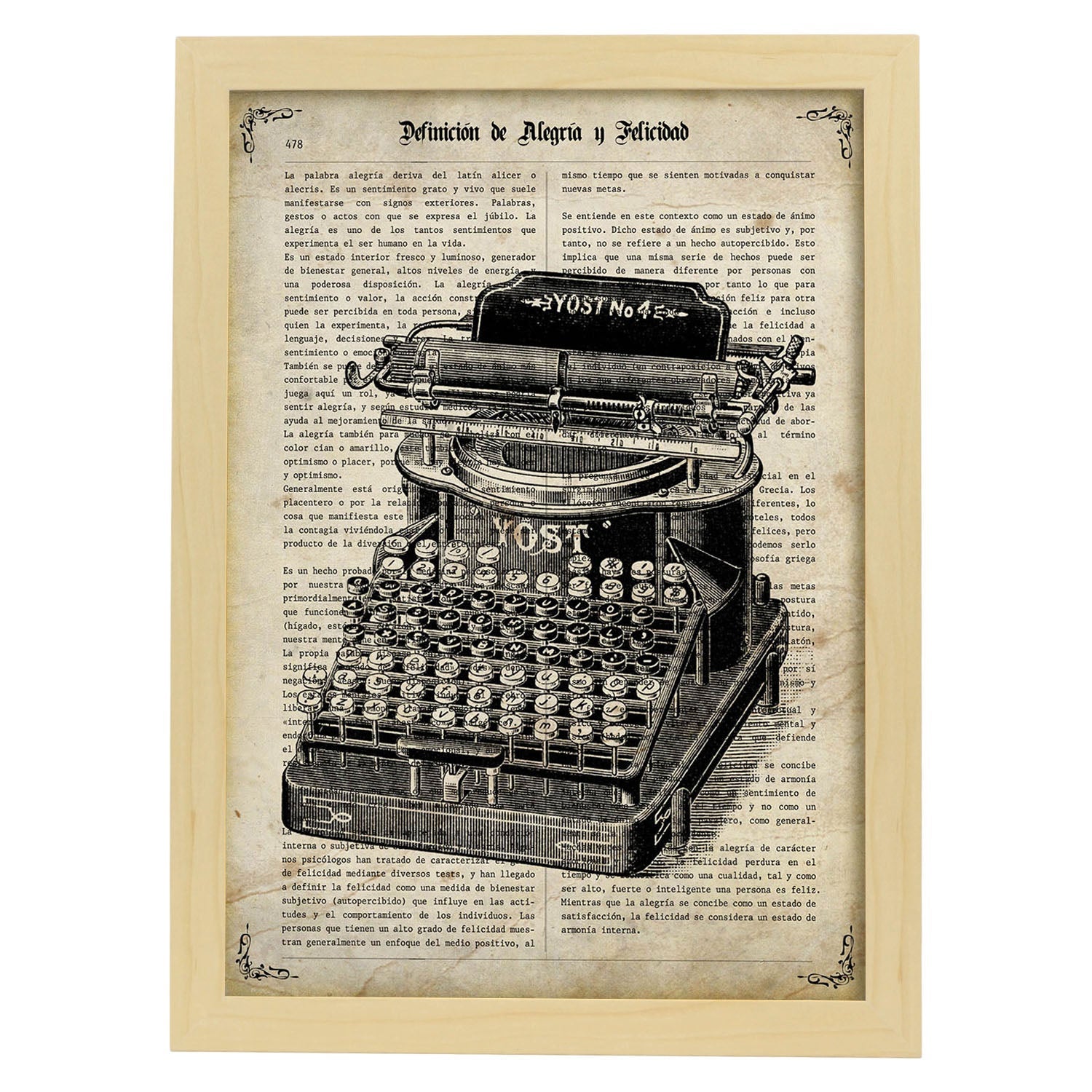 Affiches D'objets Vintage L'expression Vintage Vole Avec Des Images D'objets Vintage Avec Des Définitions En Espagnol Châssis Blanc A3 - 2
