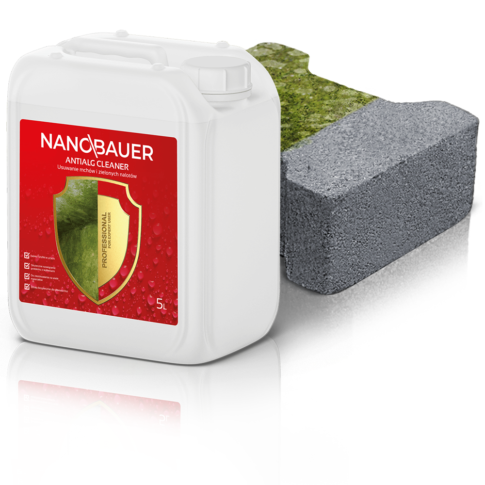 Środek czyszczący do usuwania zielonych nalotów alg porostów NANOBAUER 5L