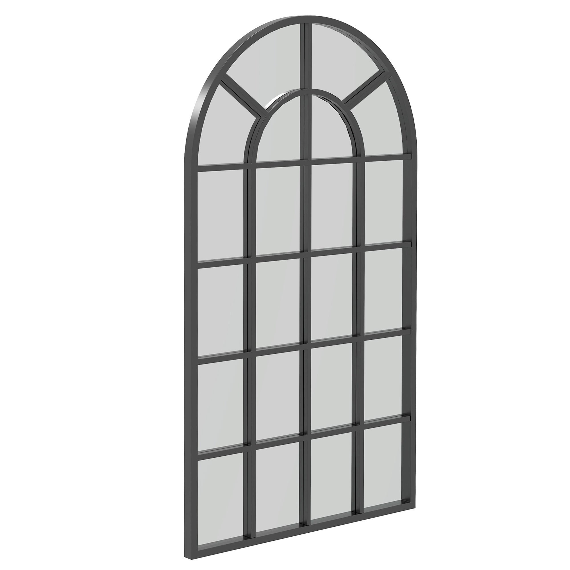 Specchio Ad Arco Nero 76x122 Cm Con Cornice In Metallo – Specchio Da Parete Per Bagno, Camera Da Letto E Ingresso, Vetro HD 4mm, Antiumido, Appendi Orizzontale/verticale