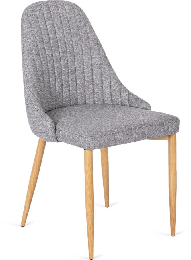 Krzesło Skandynawskie Tapicerowane Tkanina Do Jadalni Salonu Szare TORINO