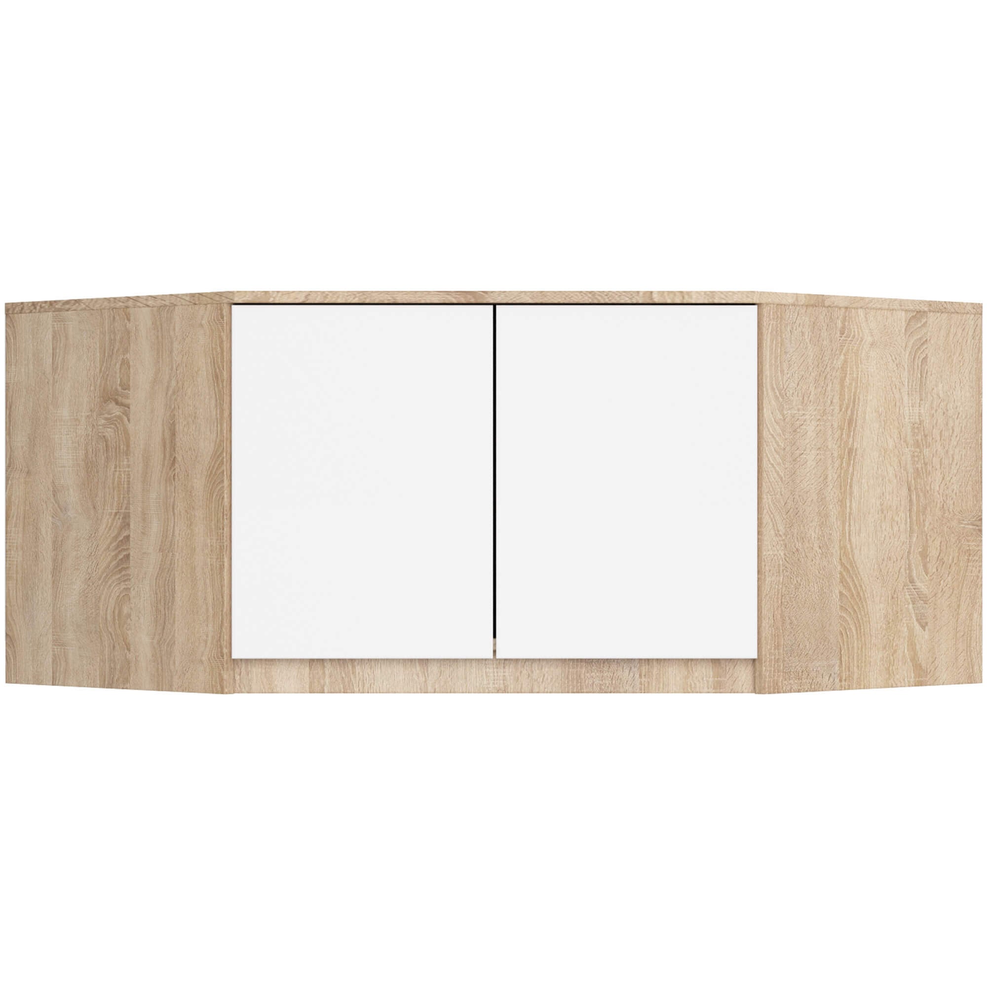 Nadstawka na szafę AKORD S100 Dąb Sonoma 100 cm 2 drzwi kolor Biały mat 3 półki 100x50x55 cm