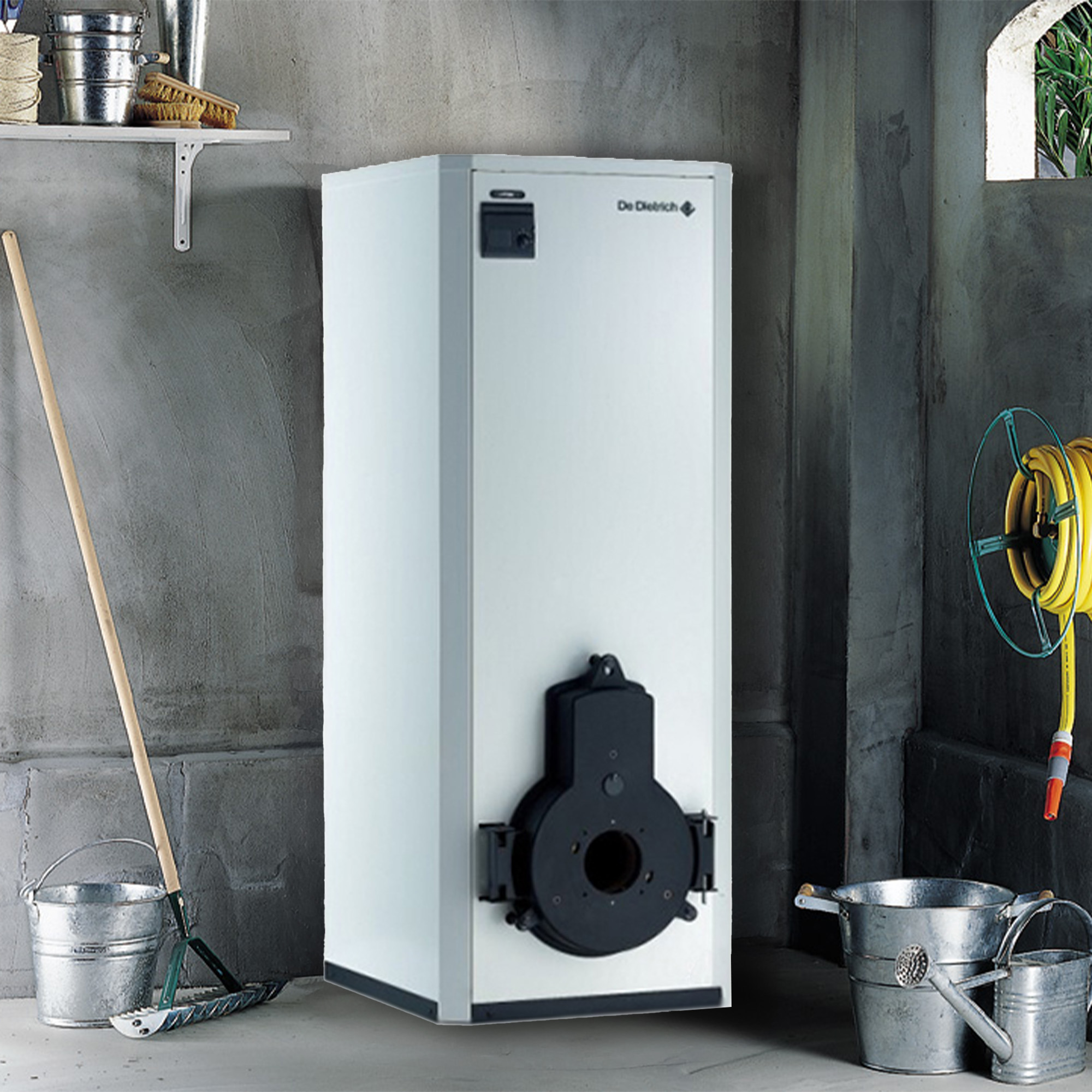 Kocioł olejowy stalowy kominowy BioFioul Premys De Dietrich 35 kW + zbiornik 150 l bez palnika - 3