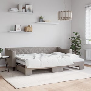 Canapé Lit 3 Places Jordi, Canapé Rembourré En Tissu, Canapé De Salon Avec Ouverture Clic Clac 190x87h97 Cm Gris Et Marron 91915308