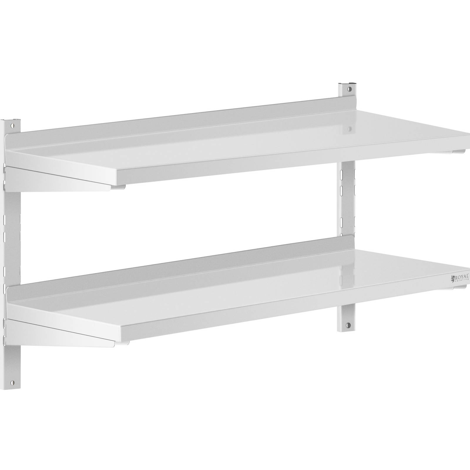 Mensola In Acciaio Inox Doppia Per Cucina 2 Ripiani Scaffale A Parete 60 X 40cm 90868796 - 5