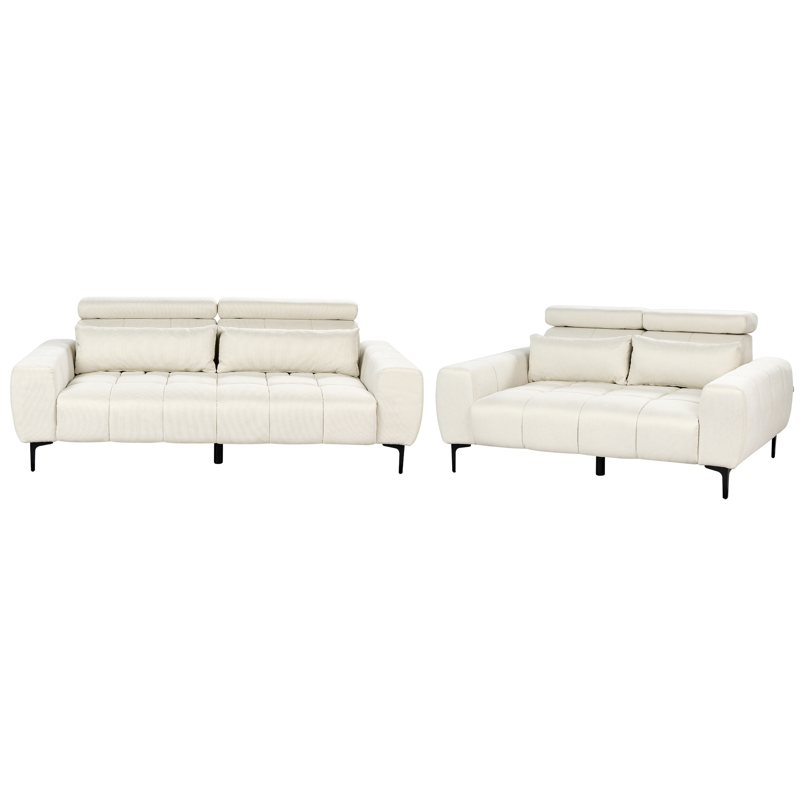 Beliani conjunto de sala de estar de tela color crema vegamo