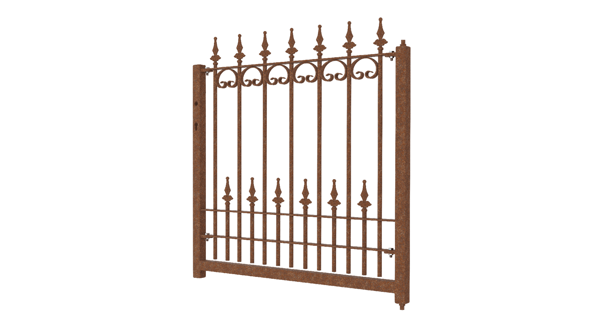 ELEO Portillon de jardin en métal Lucca, portail de cour rouillé, 100 x