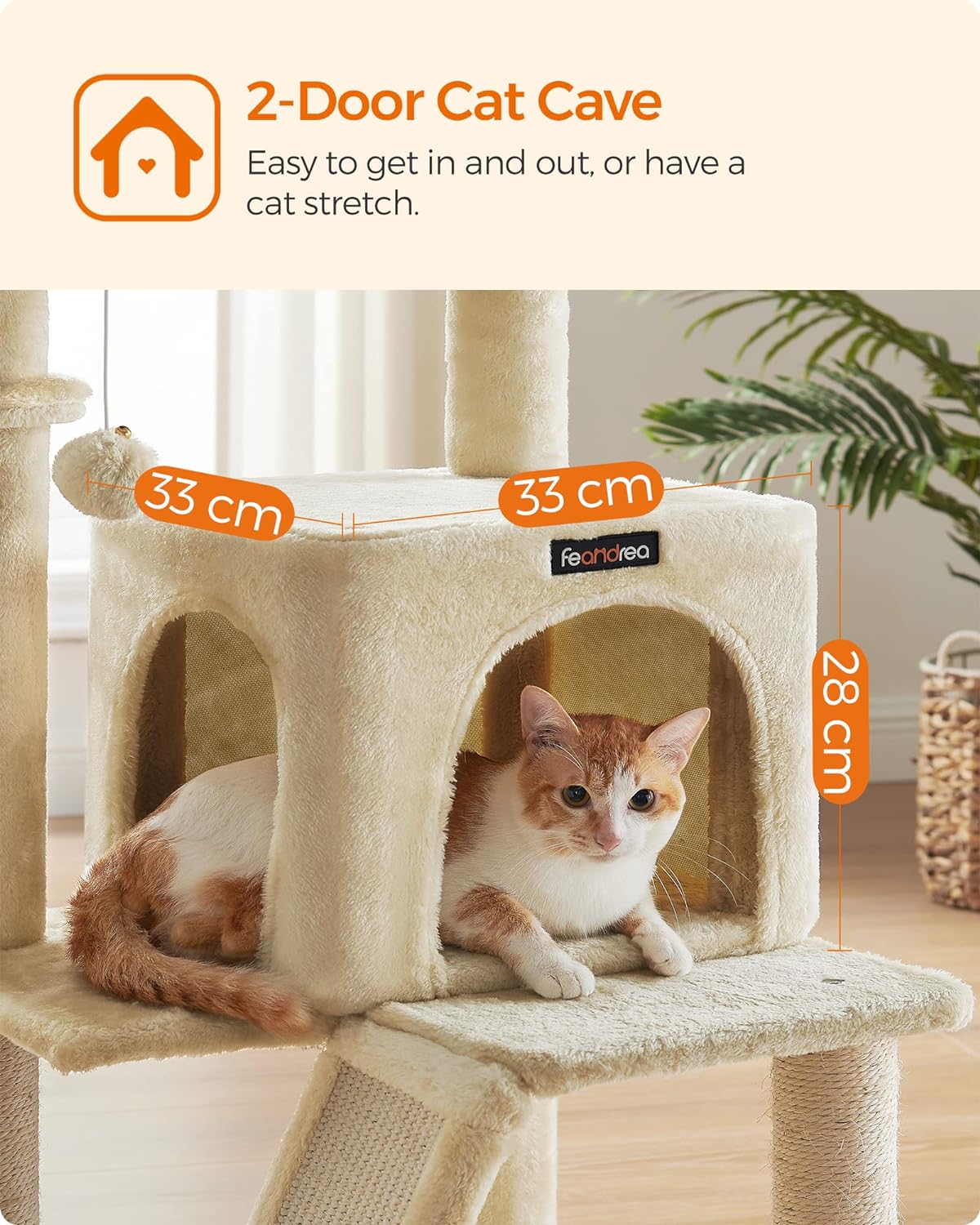 Arbre À Chat, Tour De Jeux, Grand Plate-forme, Beige - 3