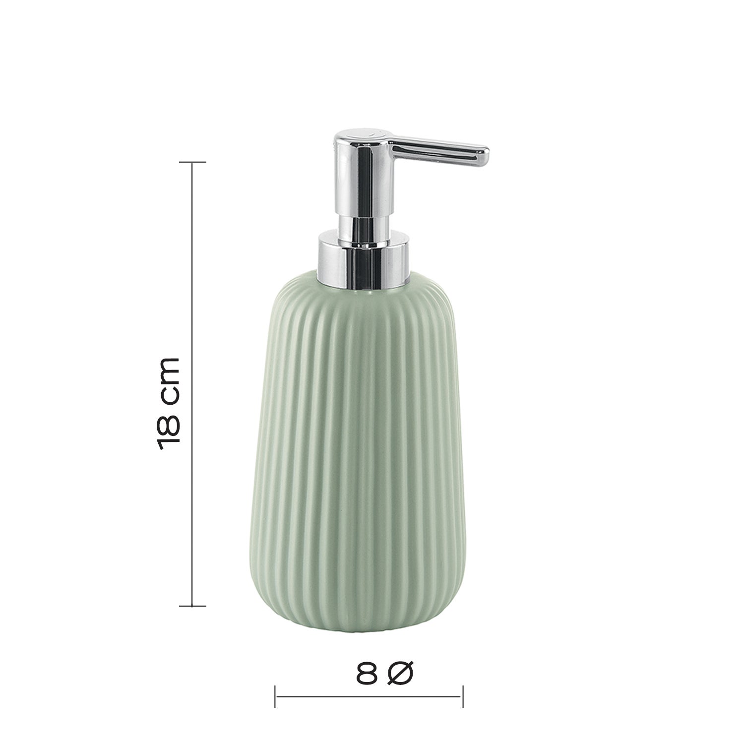 GEDY G-Marika, Dispenser Sapone Verde menta, Dosatore sapone bagno realizzato in Acciaio inox e Cromall®, Garanzia 2 anni, Misure 18X8X8 CM e peso 0, - 5