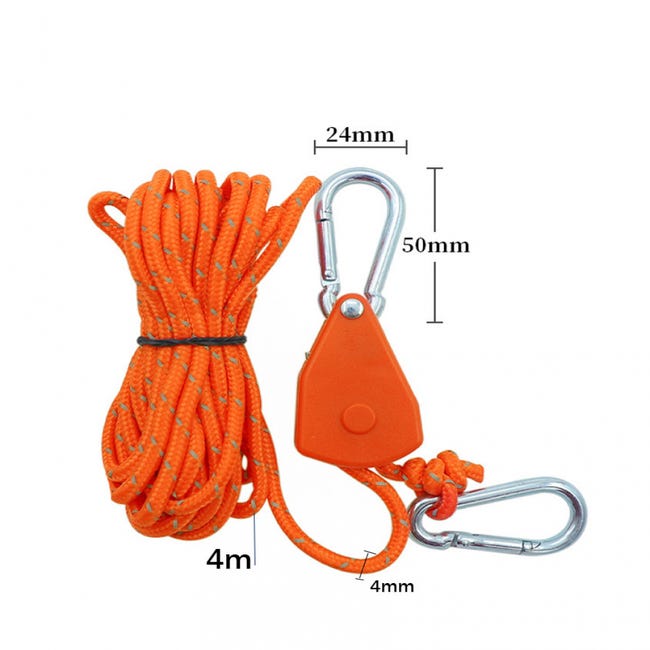4 Corde Di Tensionamento Riflettenti Da 6 Mm, Lunghe 4 M, Carico 650 Lb, Con Tenditore, Per Tende Da Campeggio