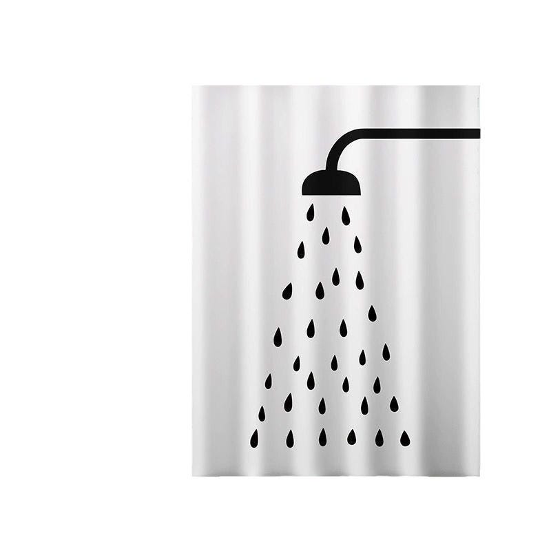 Rideau de Douche Imprimé Orbella 180x200cm Blanc Rideau de Douche Imprimé Orbella 180x200cm Blanc