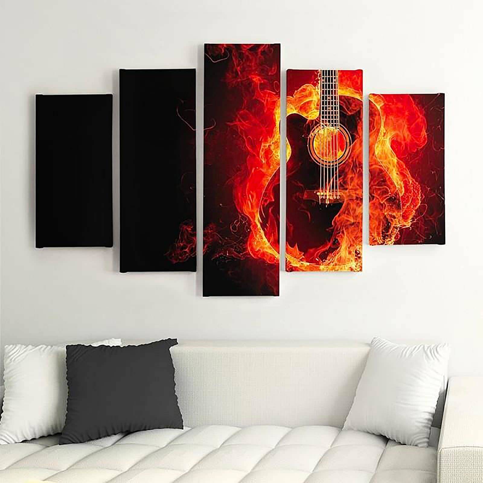 Tableau guitare brûler - 150 x 100 cm - 3