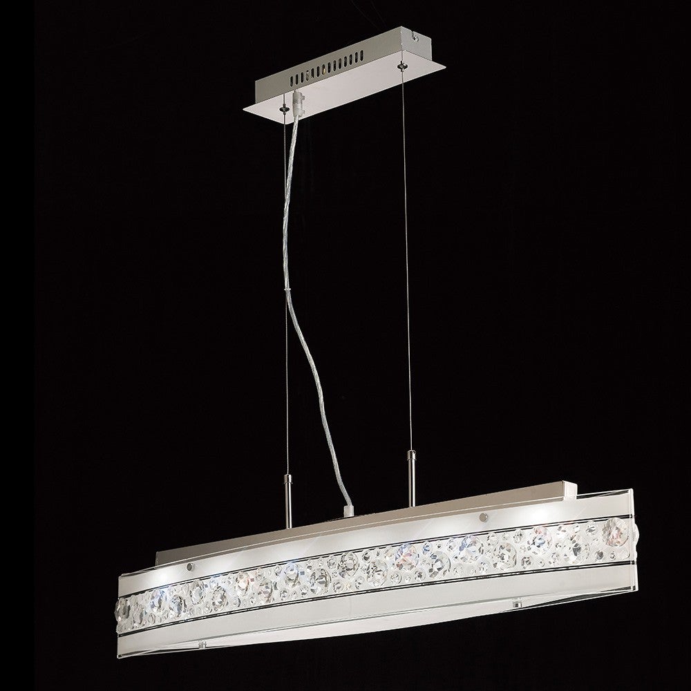 Suspension Cosmic Bar 5 Ampoules chrome poli/verre/cristal - 2