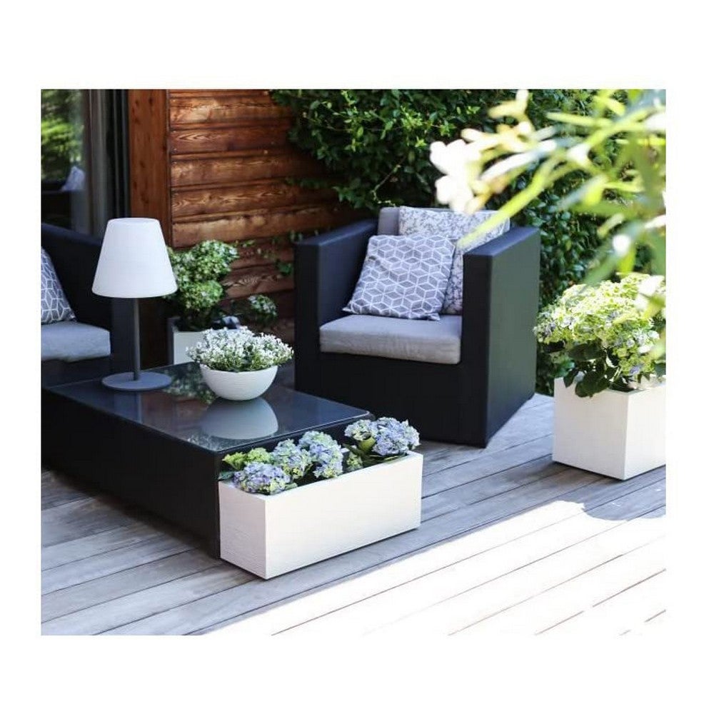 Jardinière rectangulaire Graphit Up 79,5 x 29,5 x 29,5 cm - 57L - Blanc cérusé - Eda - 7