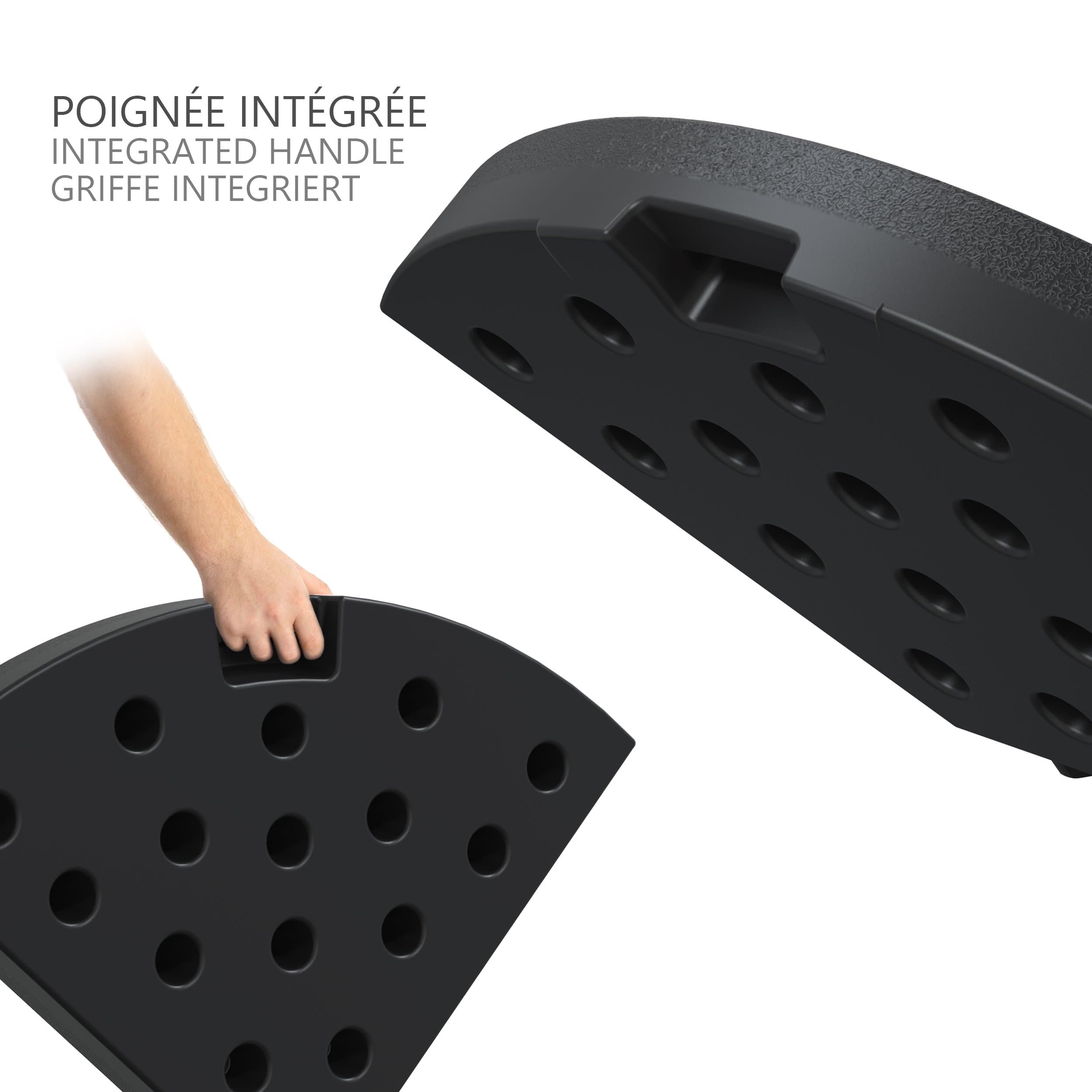 Dalle de lestage pour pied de parasol - 4 pcs à remplir - HDPE - 100kg sable ou 52L eau - base pour pied en croix - VOUNOT® - 5
