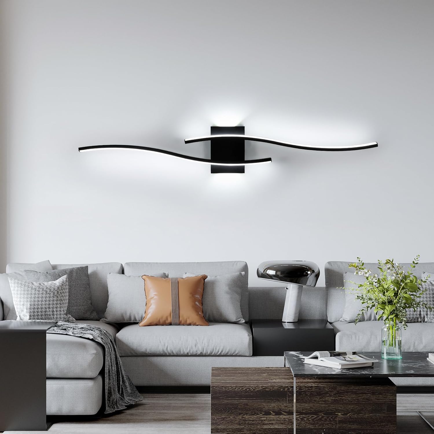 COMELY Applique Murale Intérieure LED,27W 3035LM Lignes Lampe Murale ...