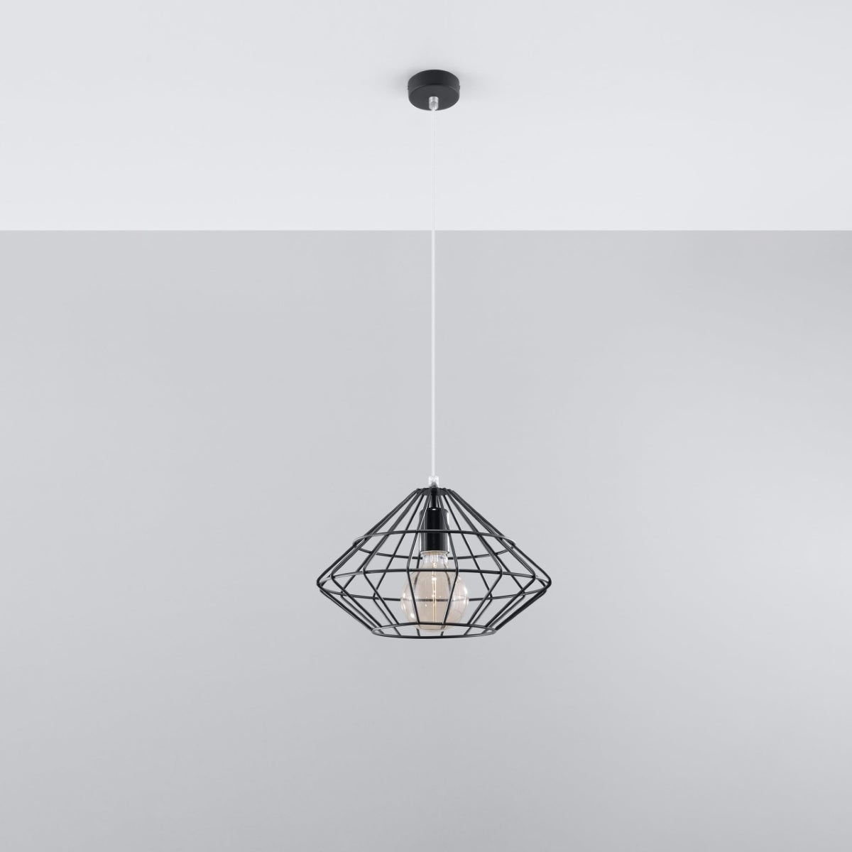 Lampa wisząca NEOTERU czarna LED 4000K - 32x32x120cm Sollux