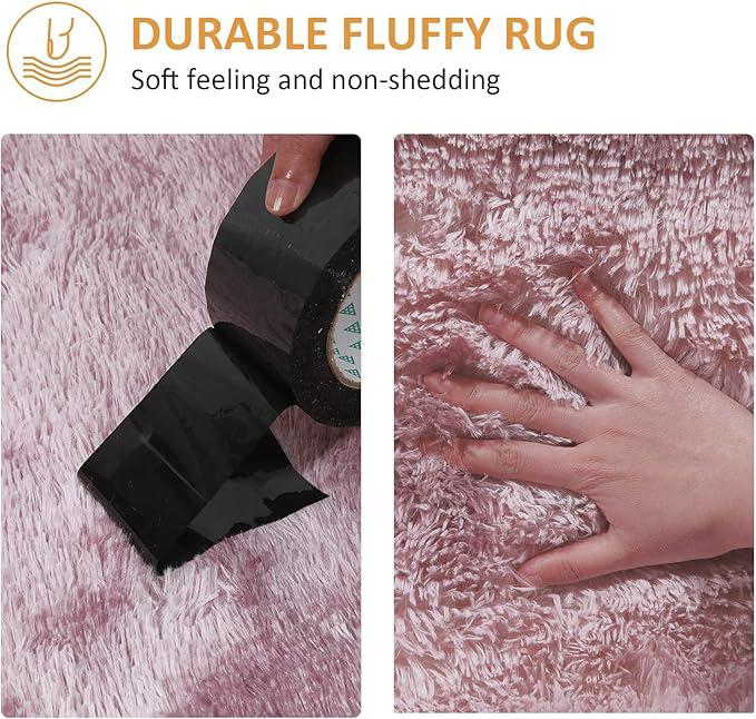 Soft Fluffy Area Rugs Tapis de Sol en Fausse Fourrure Tapis Extra Doux et Confortable Tapis antidérapant intérieur Moelleux épais 100*200cm - 2
