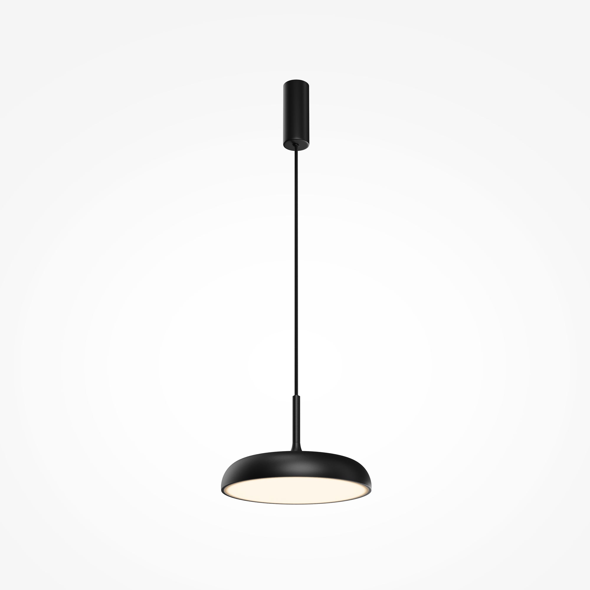 Lampa wisząca okrągły dysk LED GERHARD 19W ciepła 800lm metal czarna wym:335x30x30cm IP20 Maytoni