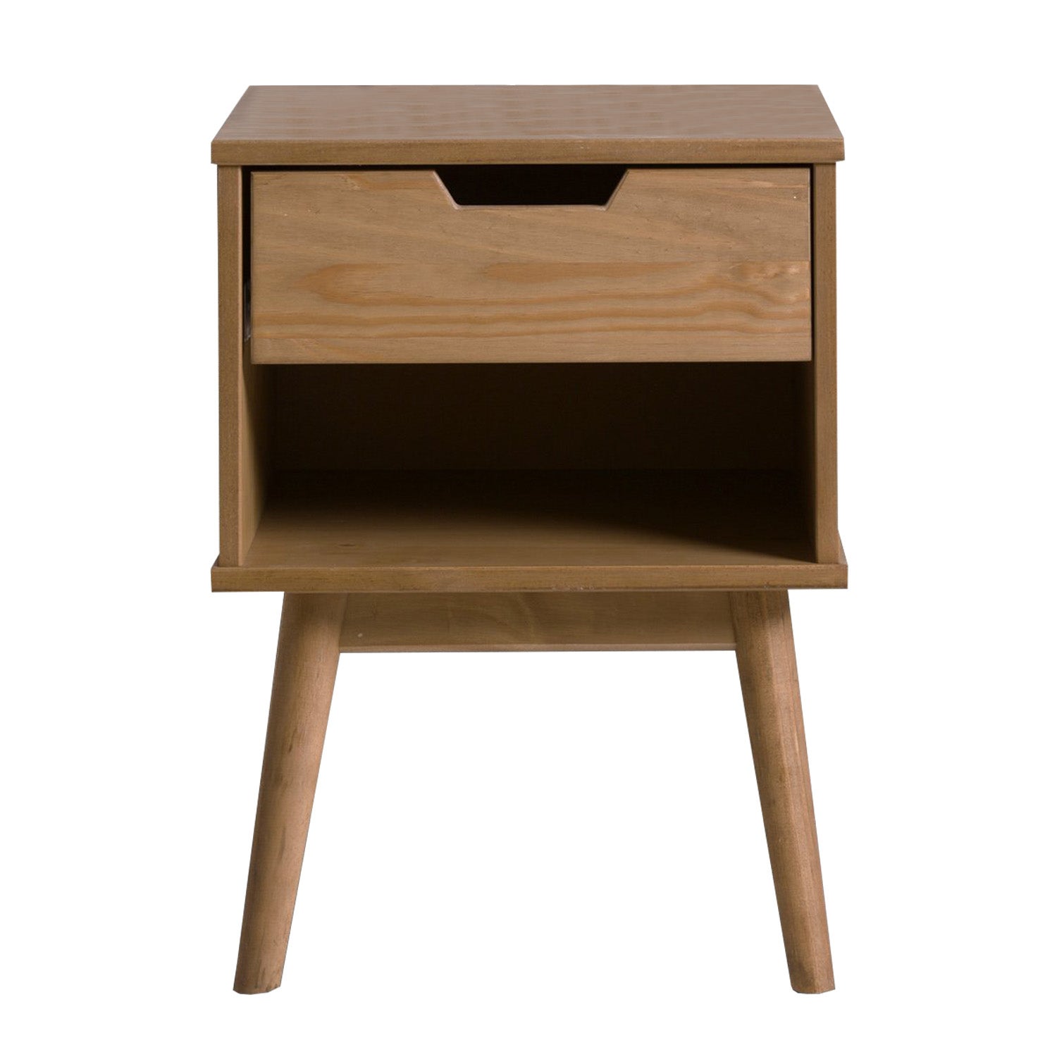 Mesita de Noche Bali 1 cajón Color Cera, Pino Macizo y Guías metálicas - 2