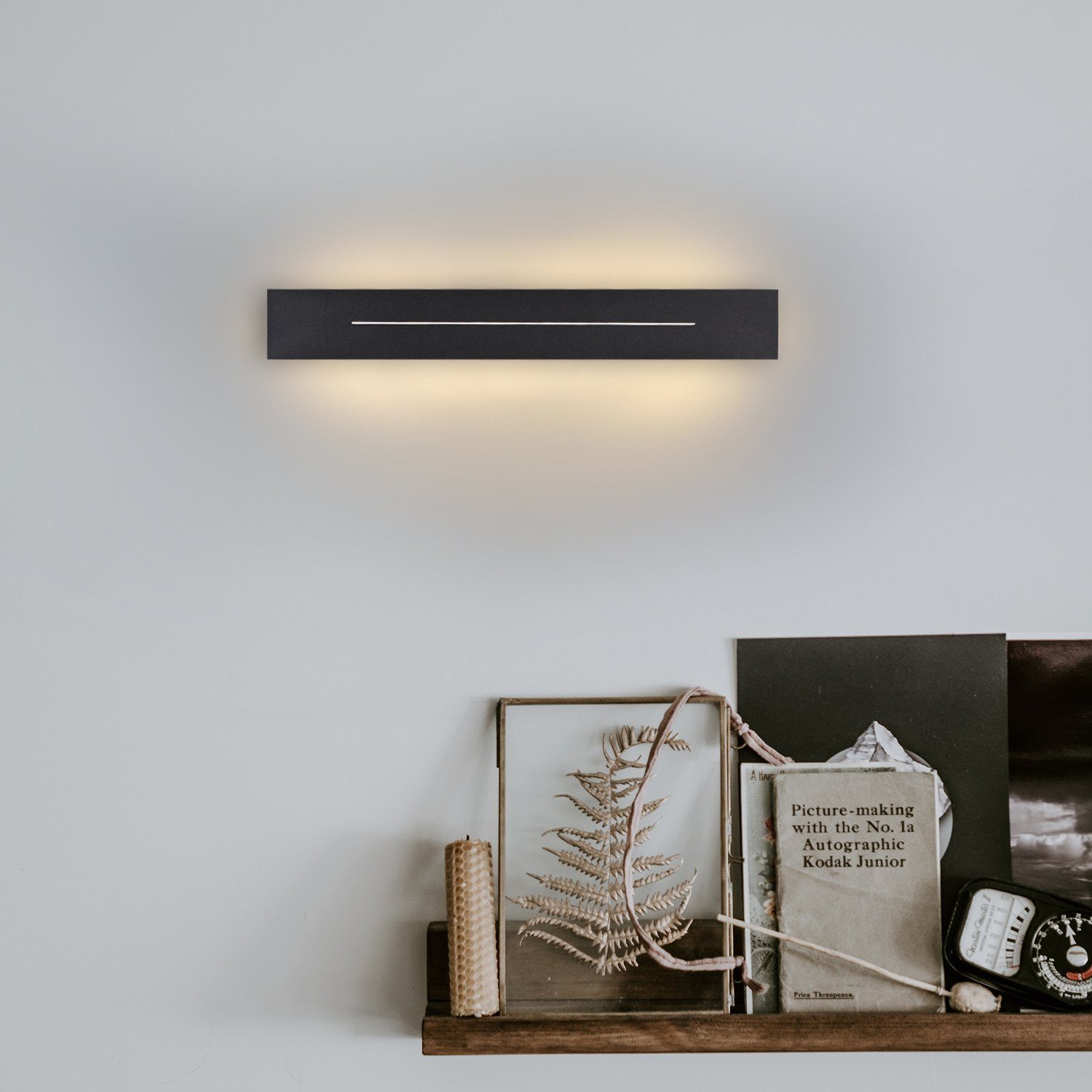 ZMH Lampa ścienna LED nowoczesna czarna 30cm odpowiednia do salonu i sypialni