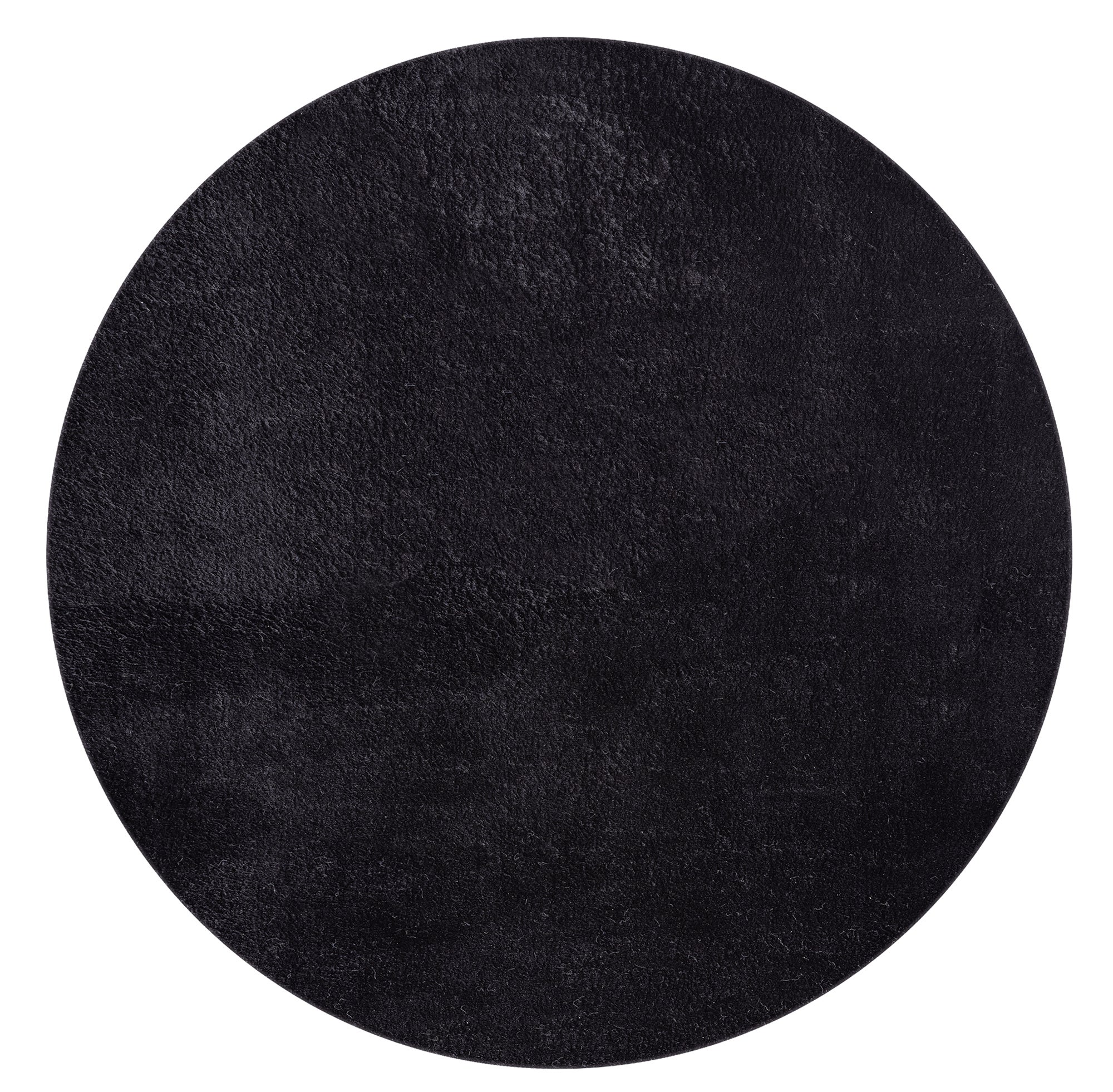 the carpet Relax tapis moelleux à poils courts, dessous antidérapant, lavable à 30 degrés, super soft, aspect fourrure, Noir, 120 cm - 3