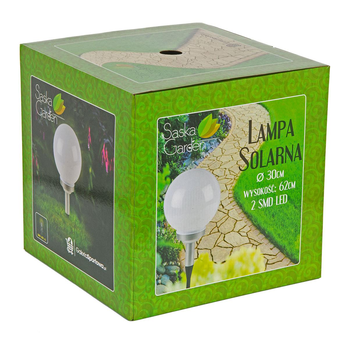 Ogrodowa lampa solarna kula mleczna średnica 30 cm - 9