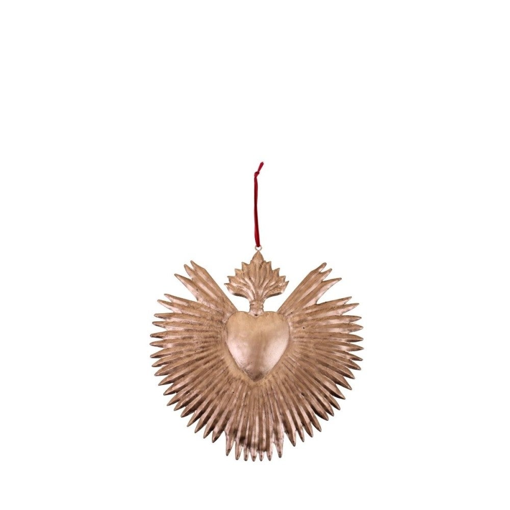Ex voto coeur en métal doré 24cm - Ornami - 6