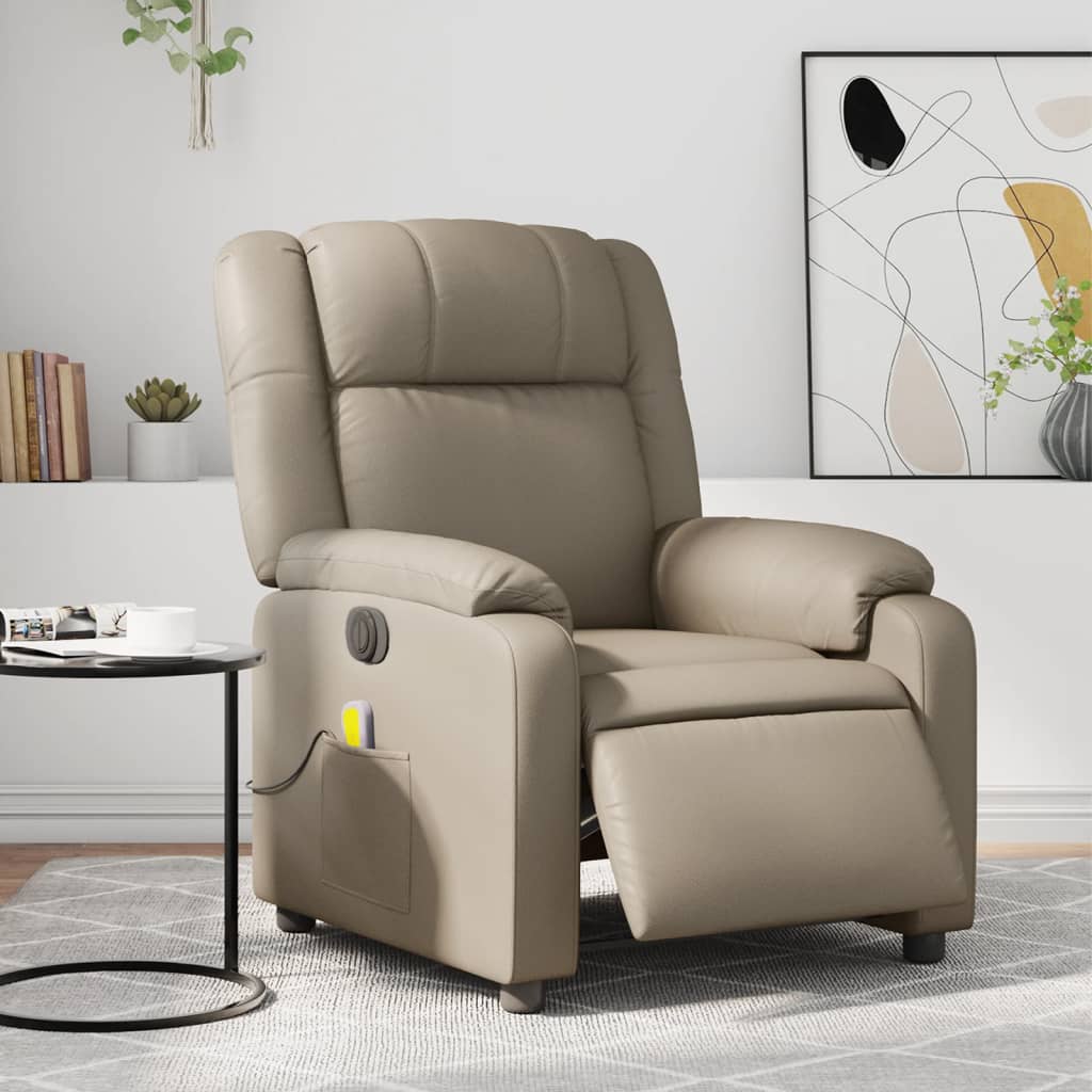Fauteuil de massage，Fauteuil de Salon，Chaise de massage inclinable électrique cappuccino similicuir CDS21045 - 2