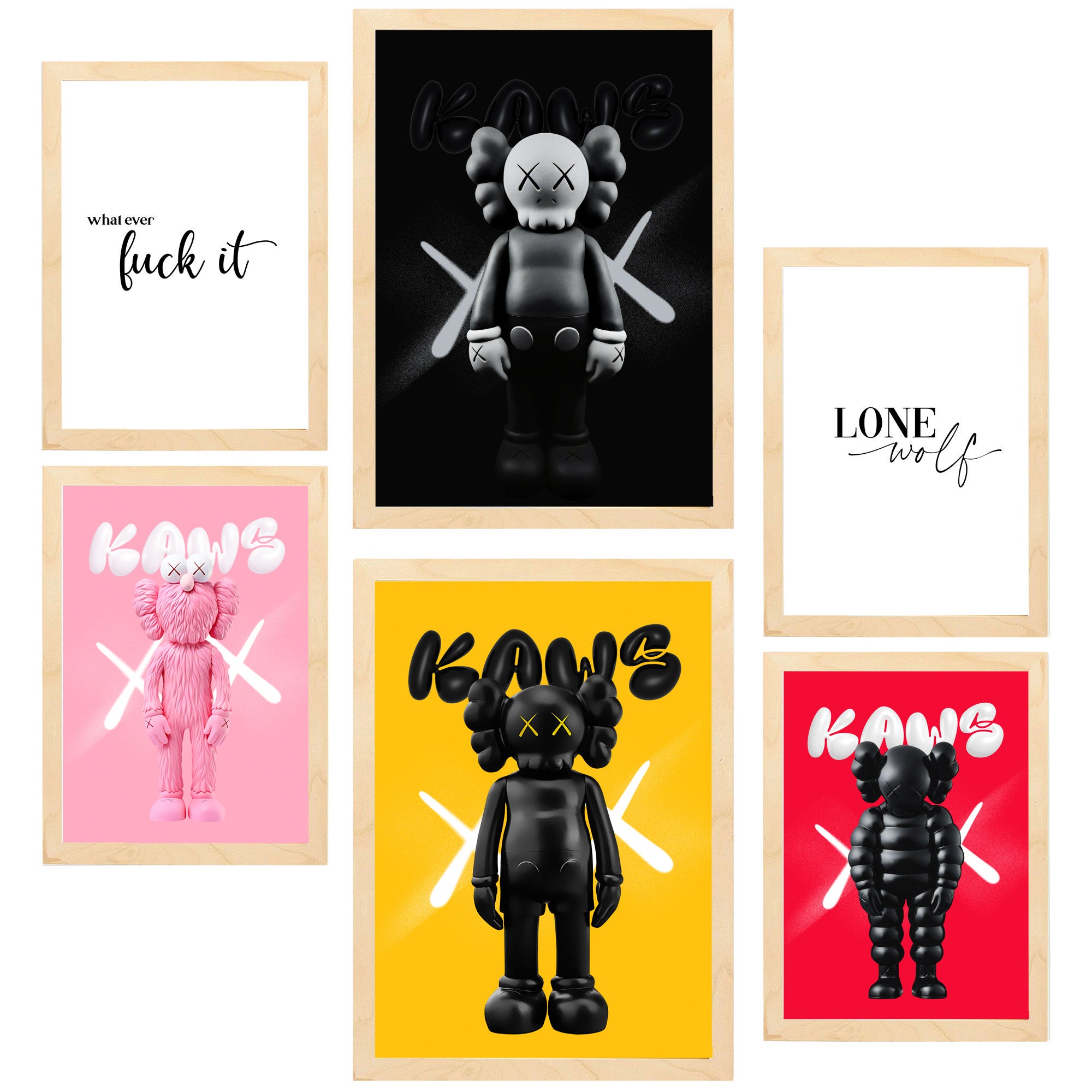 Affiche D'art KAWS OriginalFake Encadrée - Rose Compagnon, Art Street Authentique - Neuf Avec Emballage