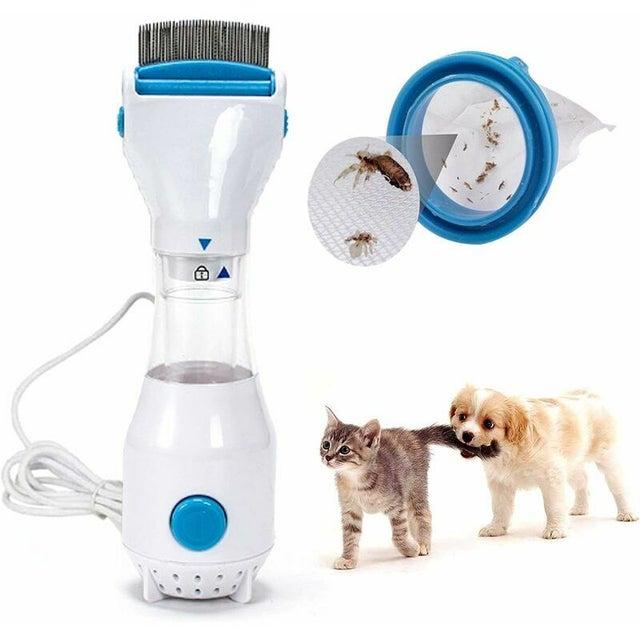 Pente Elétrico para Pulgas para Animais de Estimação Removedor Piolhos Elétrico Escova Limpeza para Pulgas e Pente para Piolhos Aparelho para Apanhar
