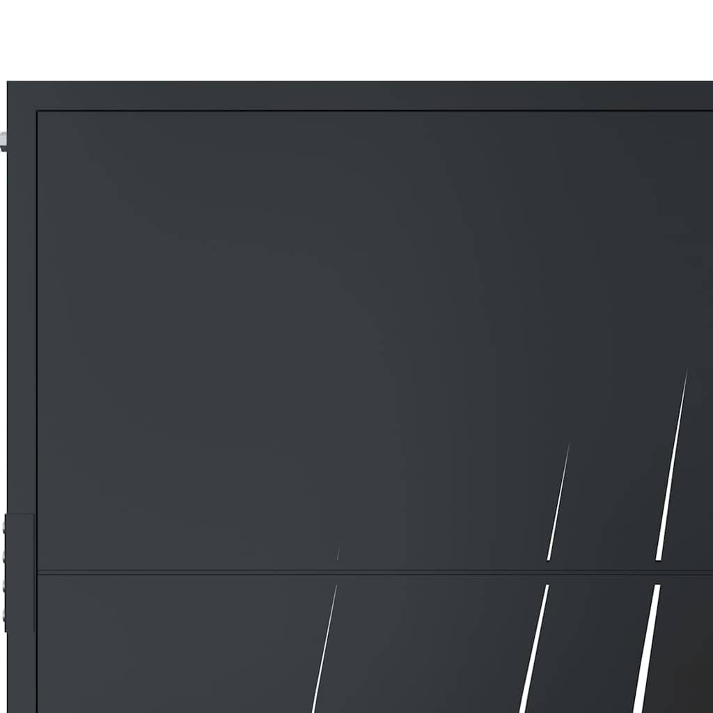 Portail de jardin Anthracite 100x150 cm Acier Design Herbe vidaXL - 6