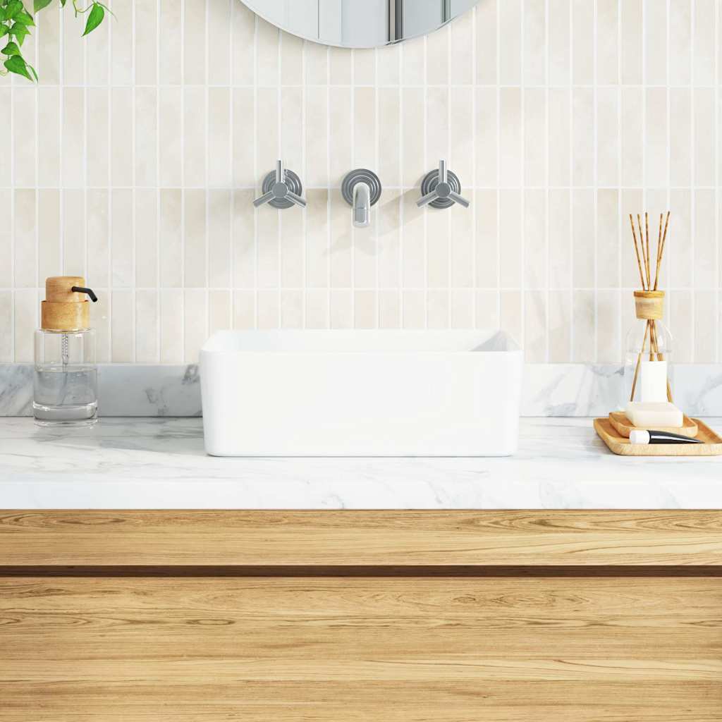 vidaXL Lavandino 40x30x13 cm in Ceramica Bianco - 3