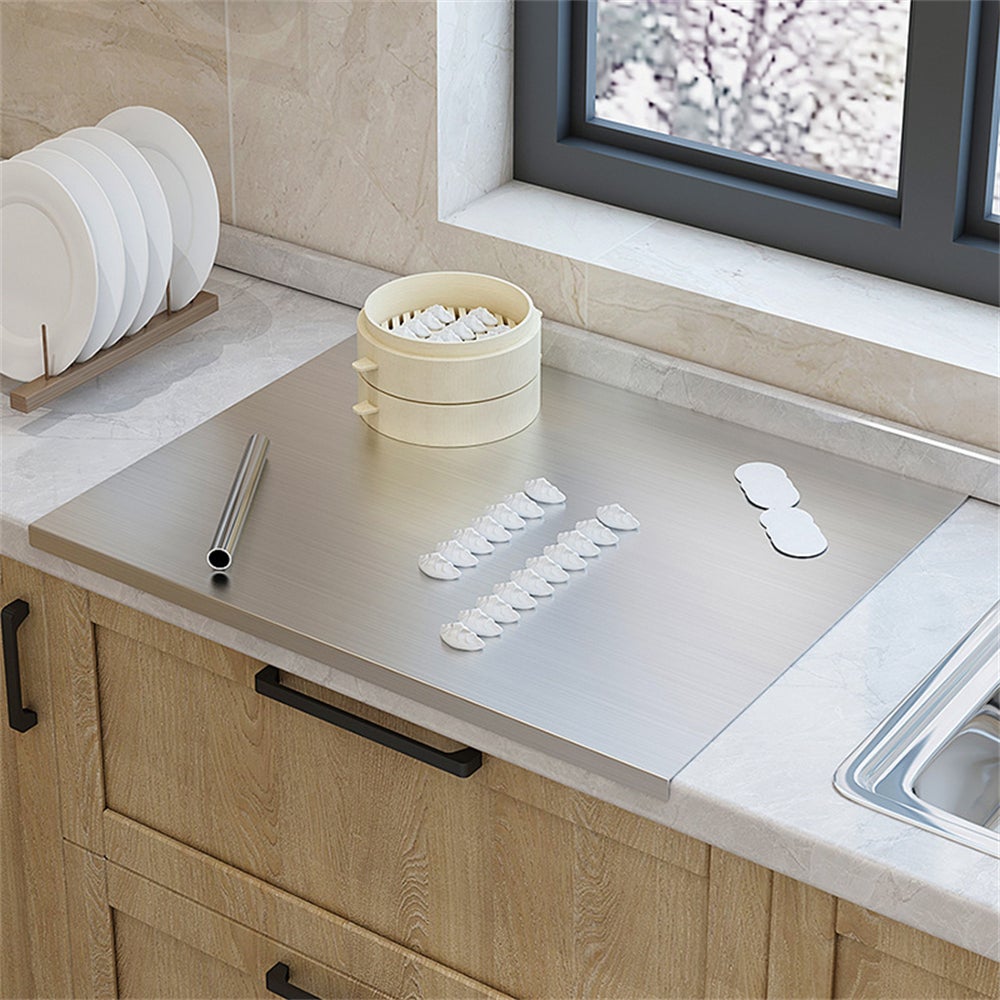 Planche à Découper En Acier Inoxydable 60x40 Cm - Double Face, Hygiénique Et Robuste | Idéale Cuisine Professionnelle Ou Maison