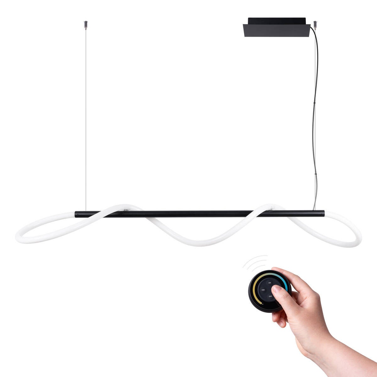 Lampa wisząca GALAKSE LED 35-80W Odcienie bieli 4700-9500lm czarna wym: 160 x 148 x 58 cm Thoro Lighting
