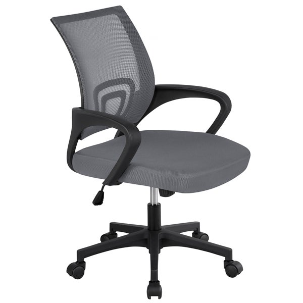 Yaheetech Fauteuil de Bureau à Hauteur Réglable Chaise de Bureau Large Siège Rembourré roulettes Pivotantes Noir Charge 123kg