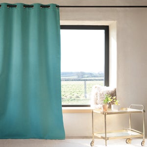 Cortinas Opacas De Oscurecimiento 140 X 260 Cm | 100% Poliéster, Color Turquesa | Con 8 Ojales, Aislamiento Térmico Y Acústico | Lavables A Máquina 40°C