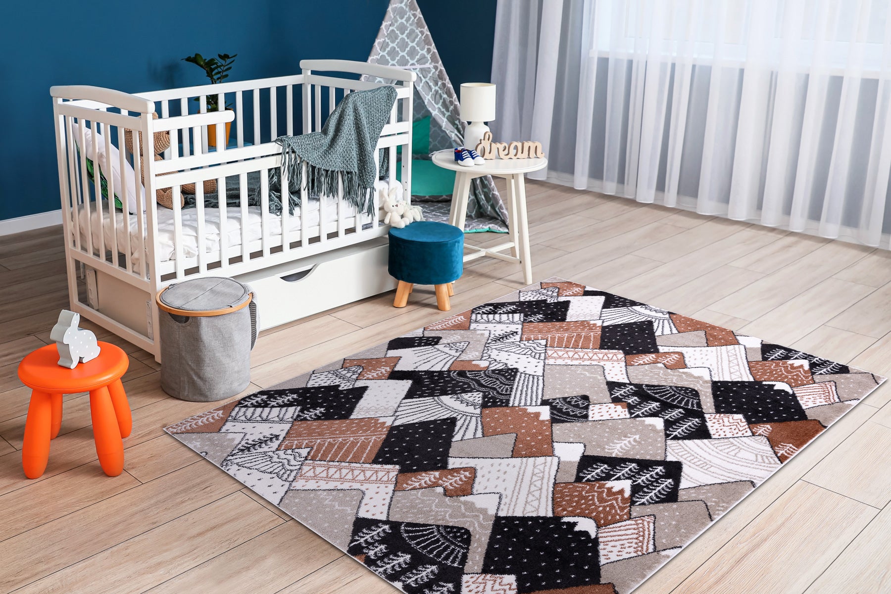 Dywan FUN Tops dla dzieci, góry, szczyty krem 200x290 cm - 4
