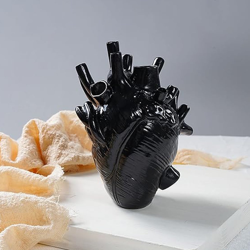Vase en forme de cœur humain, décoration de la maison, ornement artisanal de bureau, récipient à fleurs de conception d'orgue, décoration de chambre - 3
