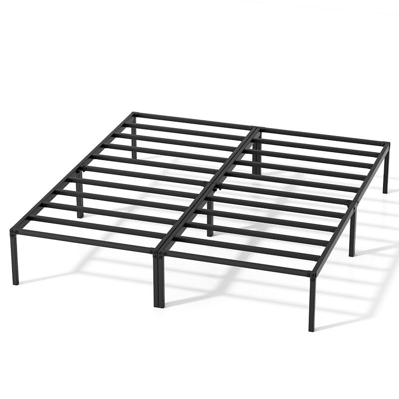 Łóżko pojedyncze, łóżko dla 1 osoby, metalowa rama łóżka, łóżko młodzieżowe, 90 × 200 cm, klasyczna czerń, 2 szt.